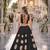 Black Silk Free Size Stitched Navratri Lehenga Choli with Gota Pattern & Mirror lace Work