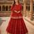 Rust Cotton Free Size Stitched Navratri Lehenga Choli with Gota-Patti & Lace Work
