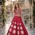 Red silk blend Free Size Stitched Navratri Lehenga Choli with Gota Pattern & Mirror lace Work