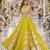 Yellow silk blend Free Size Stitched Navratri Lehenga Choli with Gota Pattern & Mirror lace Work