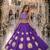 Violet silk blend Free Size Stitched Navratri Lehenga Choli with Gota Pattern & Mirror lace Work