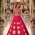 Rani silk blend Free Size Stitched Navratri Lehenga Choli with Gota Pattern & Mirror lace Work