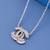 Luxury Sparkling Cubic Zirconia Double C Pendant Necklace for Women with Premium Silver Finish