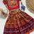 Orange silk blend weaved zari border kids lehenga choli