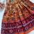 Orange silk blend weaved zari border kids lehenga choli