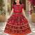 Red silk blend weaved zari border kids lehenga choli