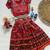 Red silk blend weaved zari border kids lehenga choli