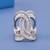 Luxury Sparkling Cubic Zirconia Interlocking Oval Statement Ring for Women with Premium Silver Finish