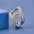 Luxury Sparkling Cubic Zirconia Interlocking Oval Statement Ring for Women with Premium Silver Finish