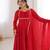 Women's Solid Blooming Georgette Fabric Flared Anarkali and Dupatta Set