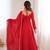 Women's Solid Blooming Georgette Fabric Flared Anarkali and Dupatta Set