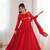 Women's Solid Blooming Georgette Fabric Flared Anarkali and Dupatta Set