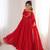 Women's Solid Blooming Georgette Fabric Flared Anarkali and Dupatta Set