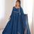 Women' Solid Blooming Georgette Fabric Flared Anarkali and Dupatta Set