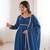Women' Solid Blooming Georgette Fabric Flared Anarkali and Dupatta Set