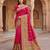 Pink pashmina paithani silk saree with beautifully multicolor border and pallu
