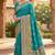 Sky blue pashmina paithani silk saree with beautifully multicolor border and pallu