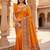 Orange pashmina paithani silk saree with beautifully multicolor border and pallu