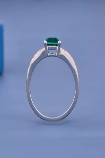 Luxury Emerald Cut Green Gemstone Gold Plated Statement Ring with Sparkling Zircon Accents for Women