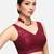 Maroon sleeveless v-neck sequin embellished art silk readymade saree blouse