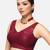 Maroon sleeveless v-neck sequin embellished art silk readymade saree blouse
