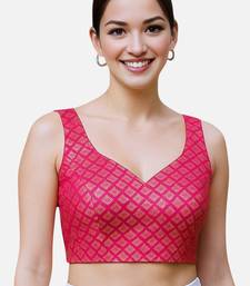 Rani brocade sleeveless sweetheart neck readymade saree blouse