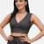 Black sleeveless v-neck striped cotton readymade saree blouse