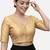 Gold brocade v-neck half sleeve readymade saree blouse