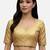 Gold brocade v-neck half sleeve readymade saree blouse