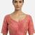 Pink brocade floral paisley half sleeve sweetheart neckline saree blouse