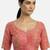 Pink brocade floral paisley half sleeve sweetheart neckline saree blouse