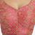 Pink brocade floral paisley half sleeve sweetheart neckline saree blouse