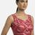 Pink embroidered v-neck geometric patterned designer saree blouse