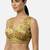 Golden warli art silk deep v neck sleeveless saree blouse