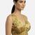 Golden warli art silk deep v neck sleeveless saree blouse