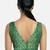 Green printed sleeveless v-neck ethnic saree blouse