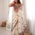 Ivory fendy satin embroidered saree with unstitched blouse