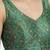 Green printed sleeveless v-neck ethnic saree blouse