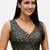 Black floral printed sleeveless v-neck ethnic saree blouse