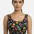 Black embroidered peacock & floral scoop neck sleeveless saree blouse