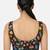 Black embroidered peacock & floral scoop neck sleeveless saree blouse