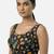 Black embroidered peacock & floral scoop neck sleeveless saree blouse