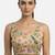 Gold embroidered peacock & floral scoop neck sleeveless saree blouse