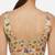 Gold embroidered peacock & floral scoop neck sleeveless saree blouse
