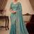 PURE SOFT FANDY SATIN Blue Color Women's Saree With Blouse Set