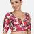 Floral print silk u neck elbow sleeves readymade saree blouse
