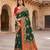 Green pashmina paithani silk saree with beautifully multicolor border and pallu