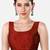 Maroon dupion silk sleeveless readymade saree blouse