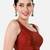 Maroon dupion silk sleeveless readymade saree blouse