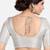 Silver brocade printed readymade saree blouse